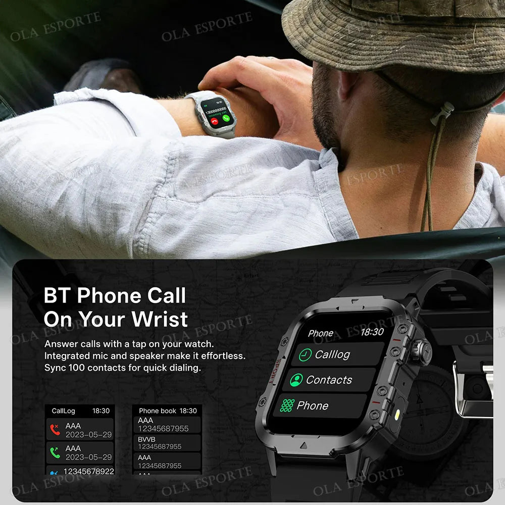 Military Smart Watch for Men IP67 Waterproof