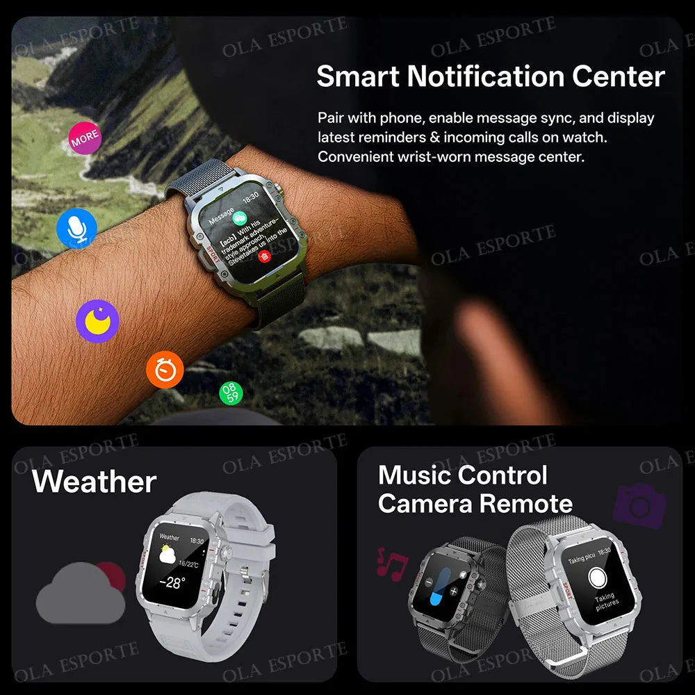Military Smart Watch for Men IP67 Waterproof