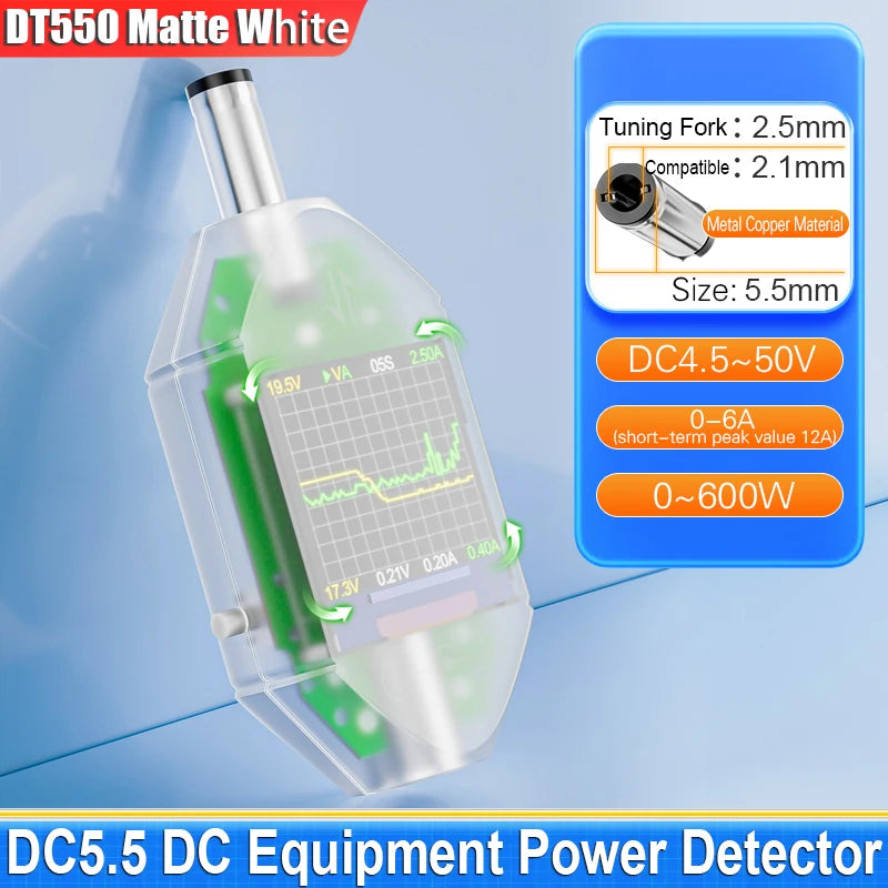 Matte White Color 600W DC Power Meter Voltage And Current Tester