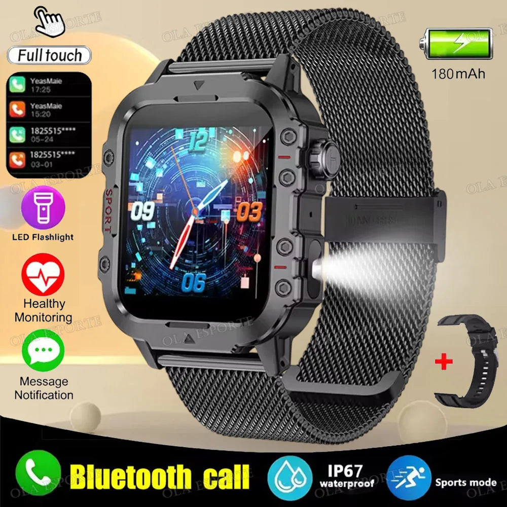 Black22Milan Color Military Smart Watch for Men IP67 Waterproof