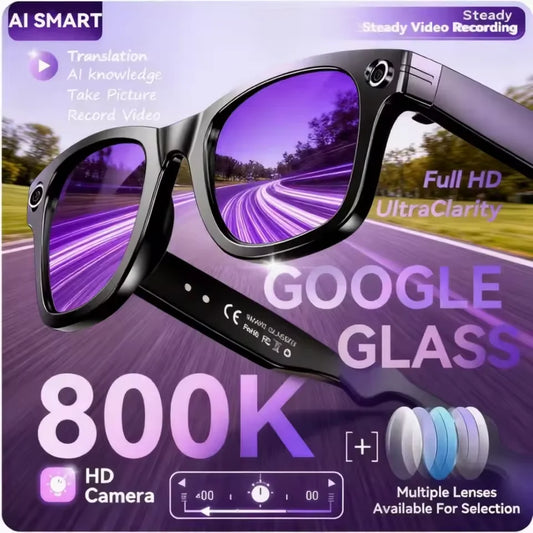 AI Camera Smart Glasses With 4K Dual Lens & Translation