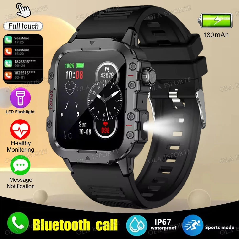 Black Color Military Smart Watch for Men IP67 Waterproof
